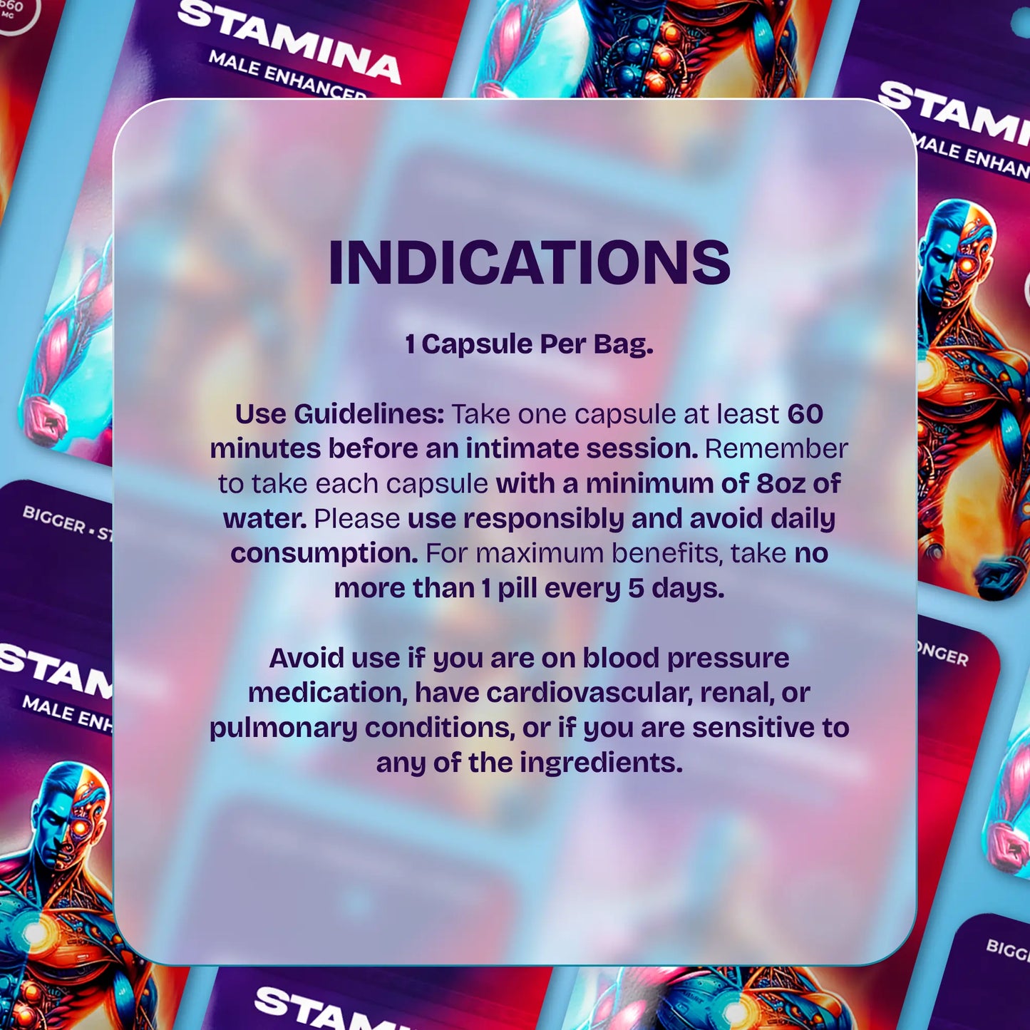 NUUD Stamina Capsule supplement facts and indications — natural male performance formula