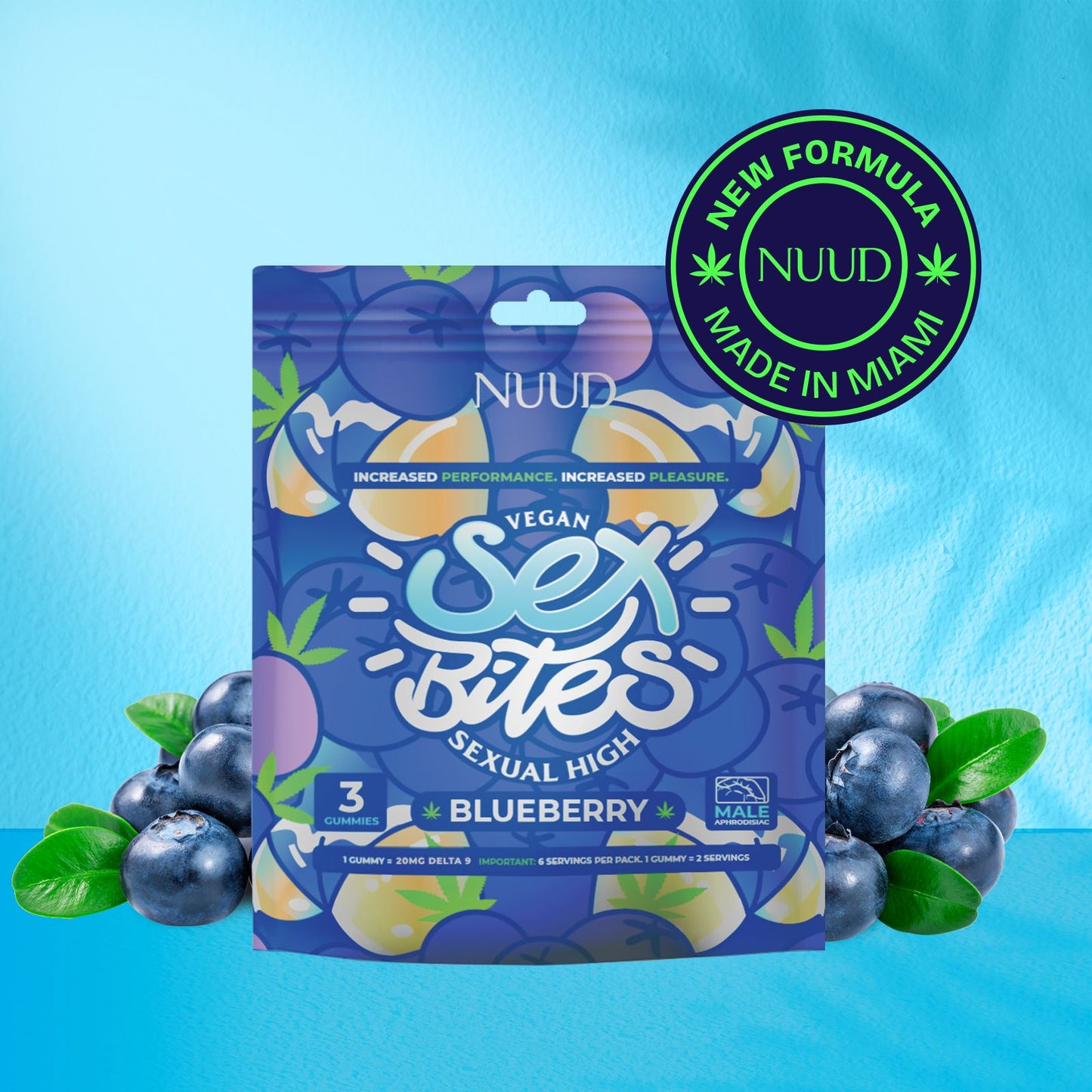 NUUD Aphrodisiac Gummies for Men | Blueberry