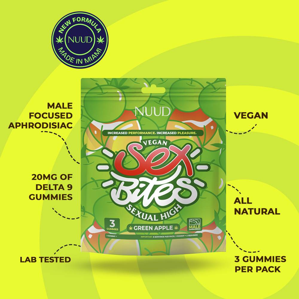 NUUD Aphrodisiac Gummies for Men | Green Apple