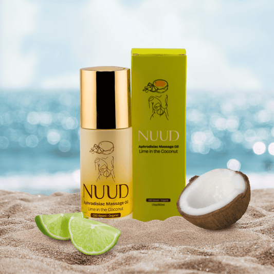 Nuud Aphrodisiac Massage Oil Lime in the Coconut Bottle
