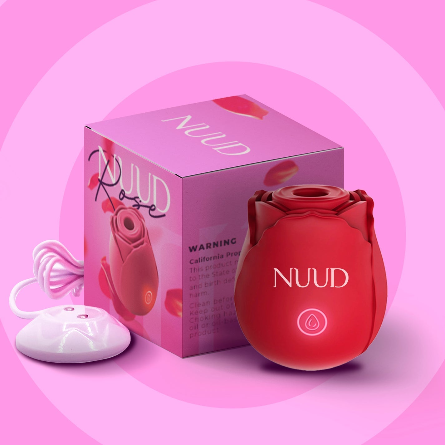 Package of NUUD Rose suction and pulsing vibrator
