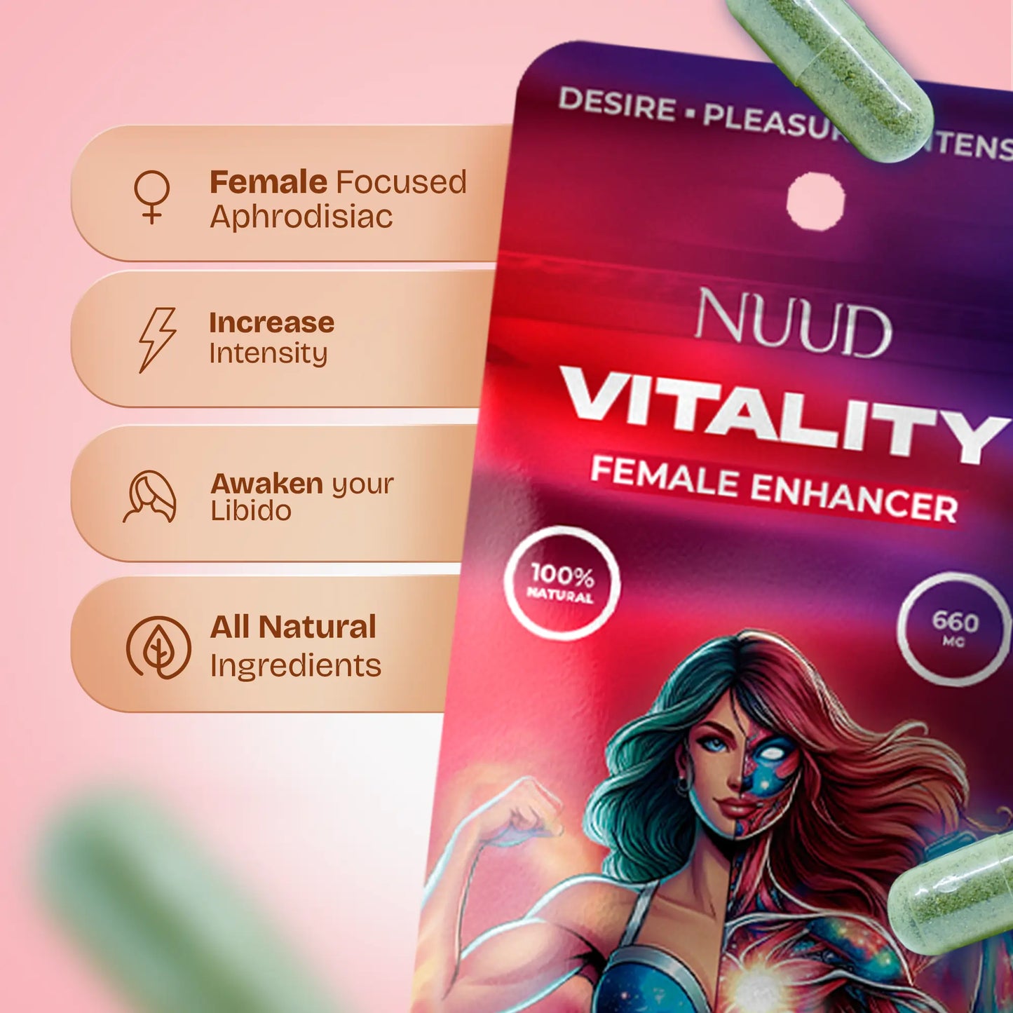 Vitalitäts-Aphrodisiakum-Kapseln - Potenzmittel für Frauen