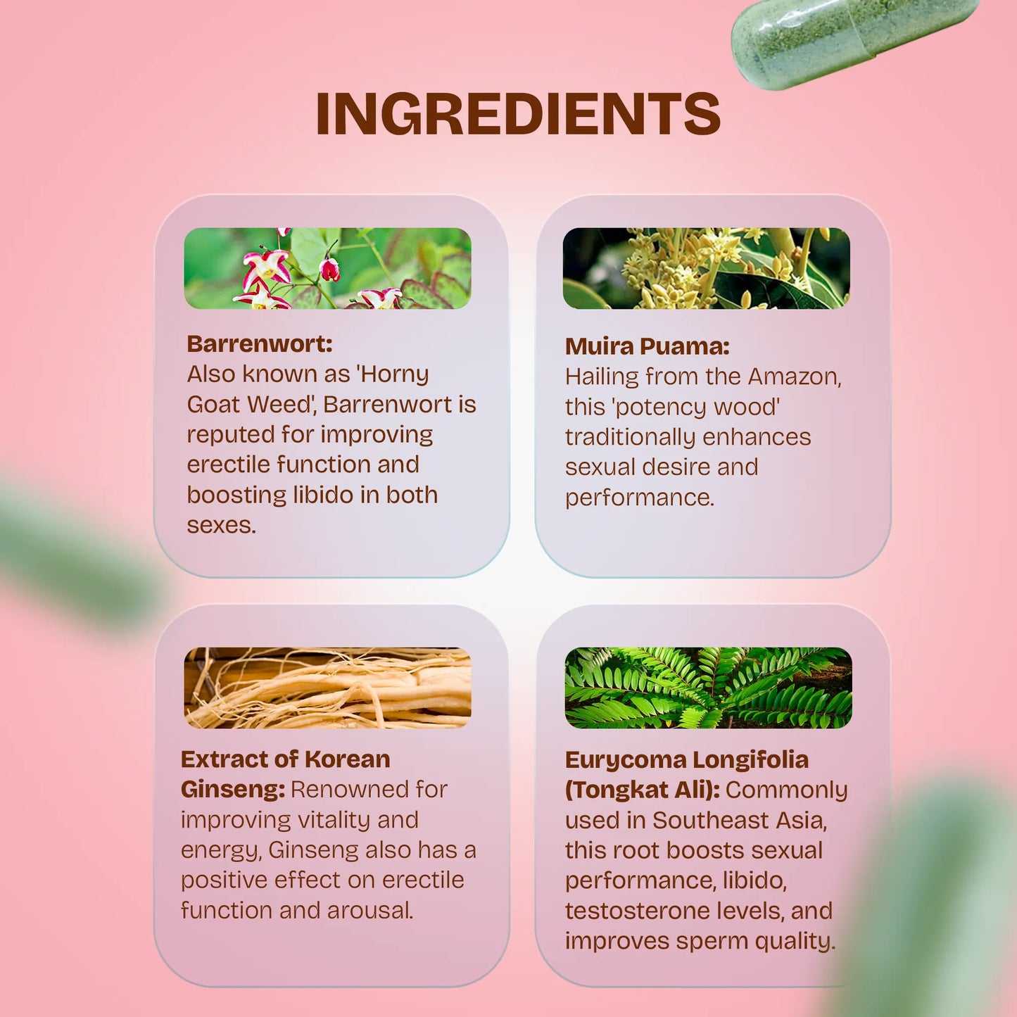 Vitalitäts-Aphrodisiakum-Kapseln - Potenzmittel für Frauen