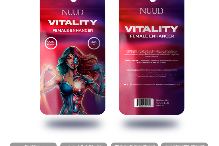 NUUD Libido Enhancers - 20 Units Case (Unit Price: $6.00)