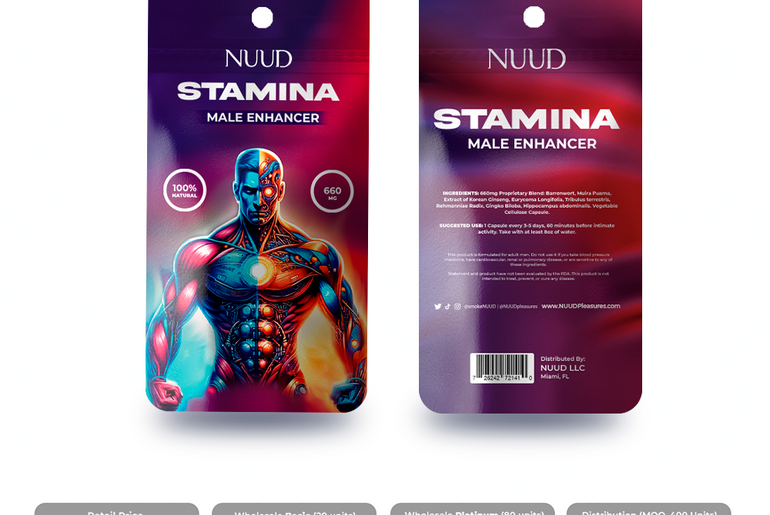 NUUD Libido Enhancers - 20 Units Case (Unit Price: $6.00)