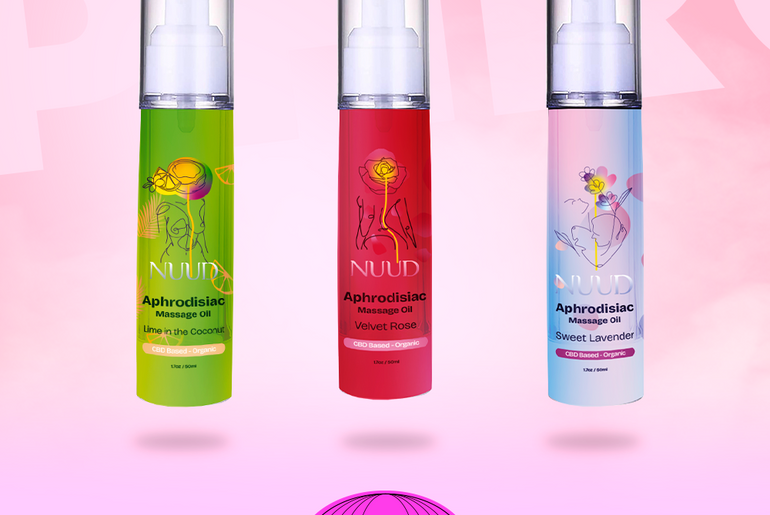 Huiles de massage aphrodisiaques NUUD - Boîte de 12 unités (prix unitaire : 16,99 $) 