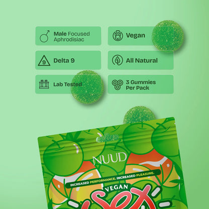 NUUD Aphrodisiac Gummies for Men | Green Apple