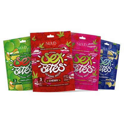 NUUD Sex Bites aphrodisiac gummies, four flavors