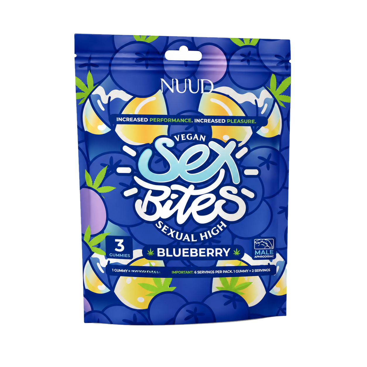 NUUD Blueberry Sex Bites aphrodisiac gummies