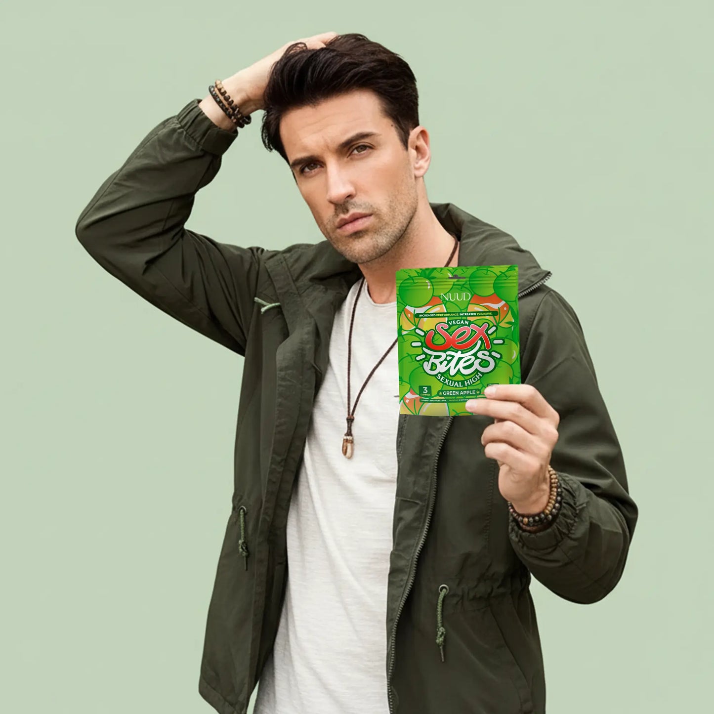 NUUD Aphrodisiac Gummies for Men | Green Apple