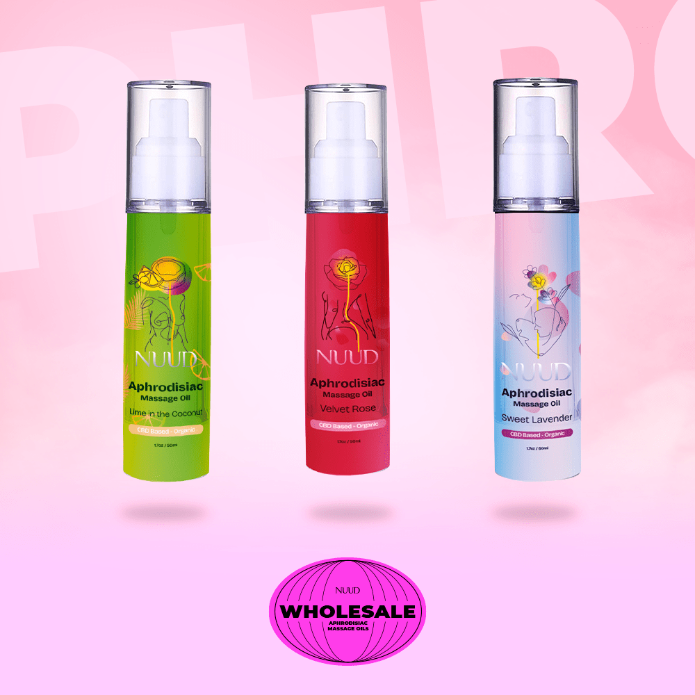 3 Bottles of Nuud Aphrodisiac Massage Oils