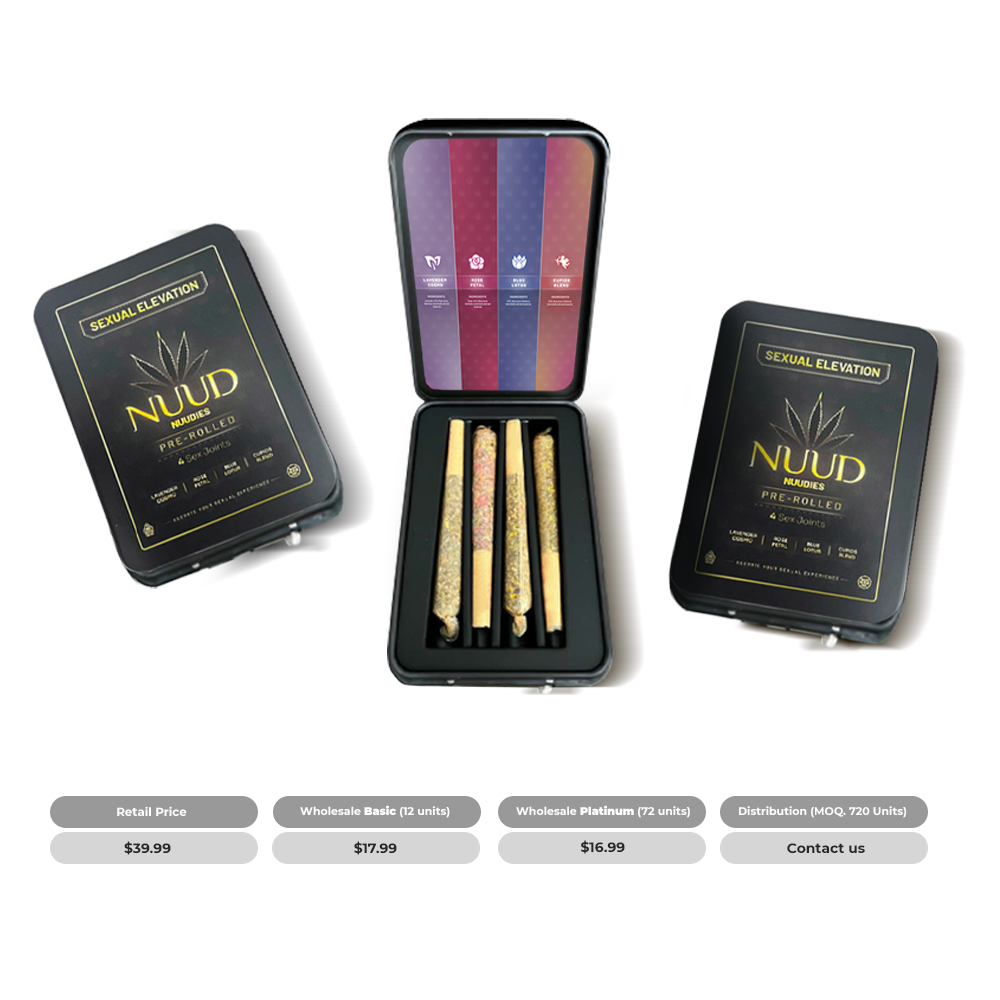 Nuud Aphrodisiac Pre-Rolls in Travel Cases Wholesale Prices