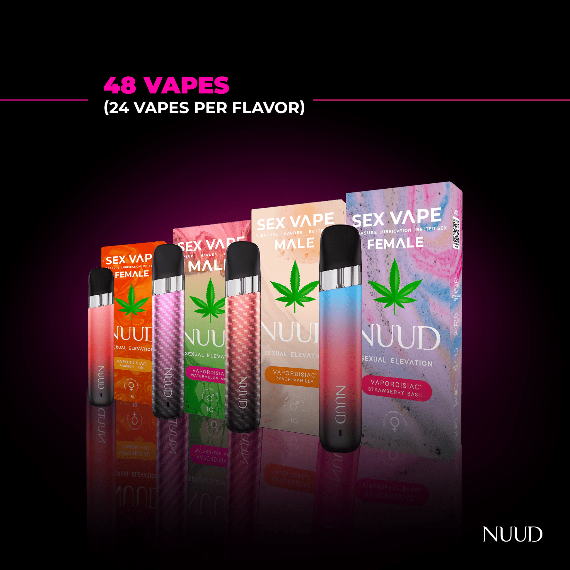 Nuud Basic Starter Pack Colletions 48 Vapes (24 vapes per Flavor)