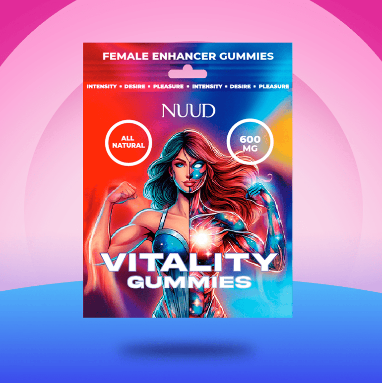Pouch of Nuud Female Enhancer Gummies 600mg
