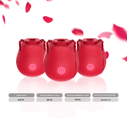 Three NUUD Rose suction and pulsing vibrator Wholesale Prices