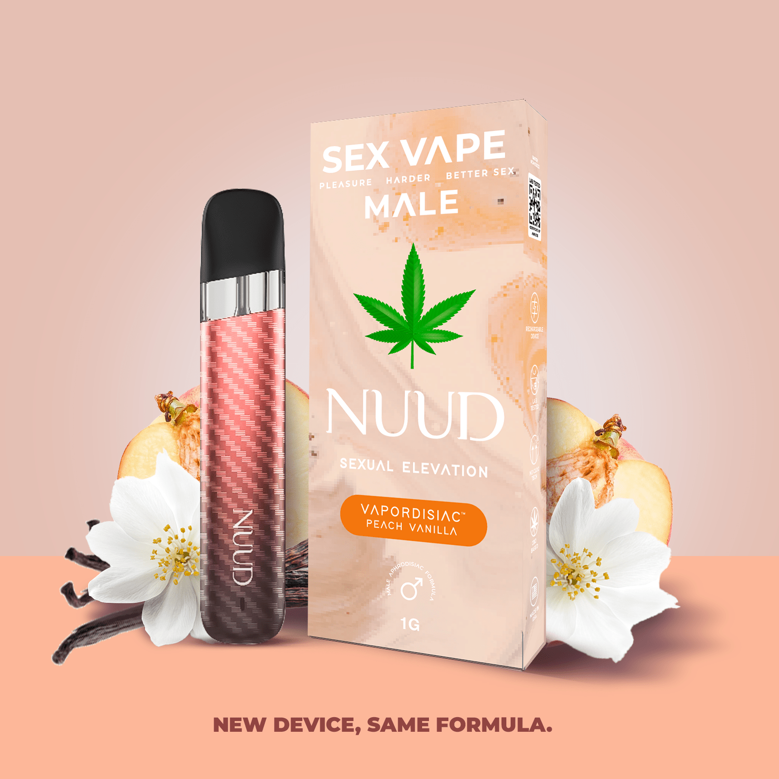 NUUD Sex Vape Pleasure Lubrication Peach Vanilla for Women