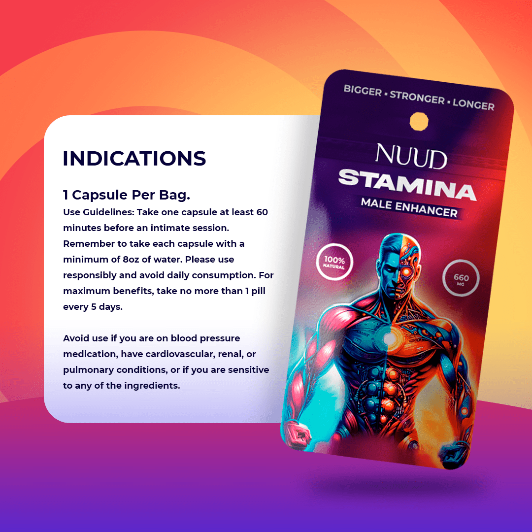 Indications of Nuud Stamina Aphrodisiac Capsules - Male Enhancer