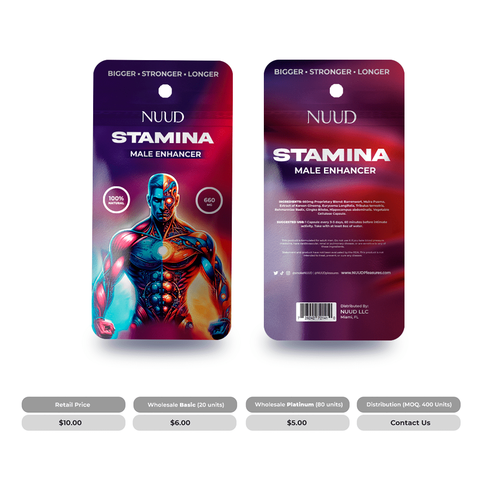 Pouches of Nuud Stamina Male Enhancer Prices by Package