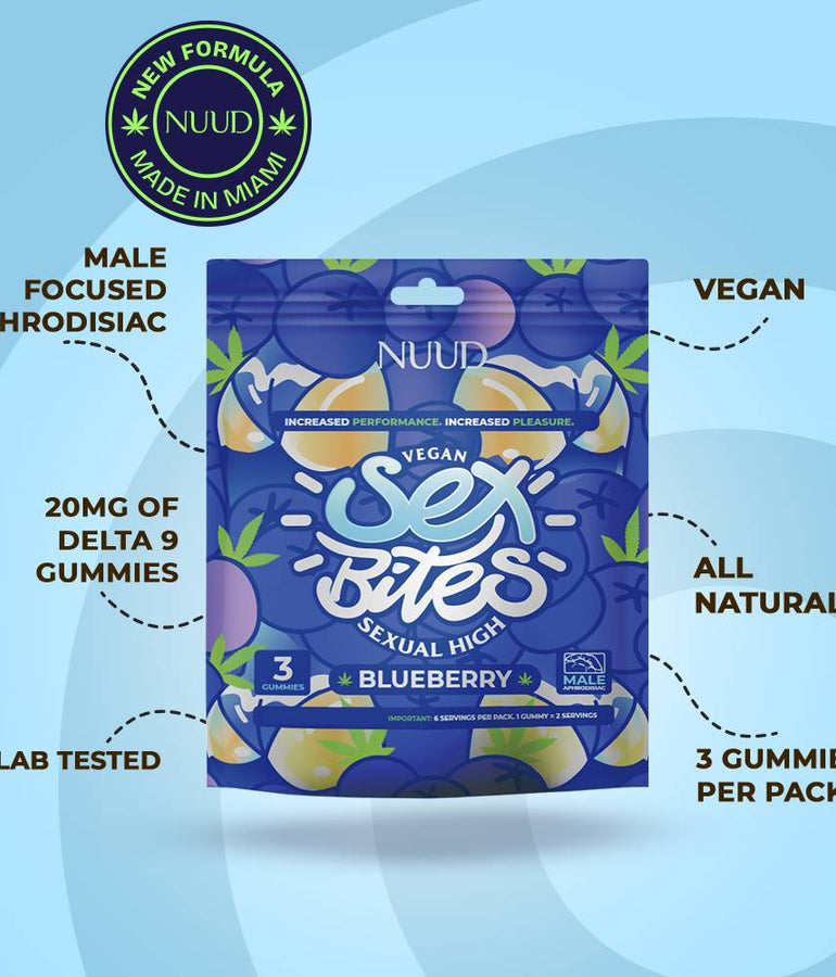 Benefits of Nuud Vegan Sex Bites Gummies for Men Blueberry Flavor