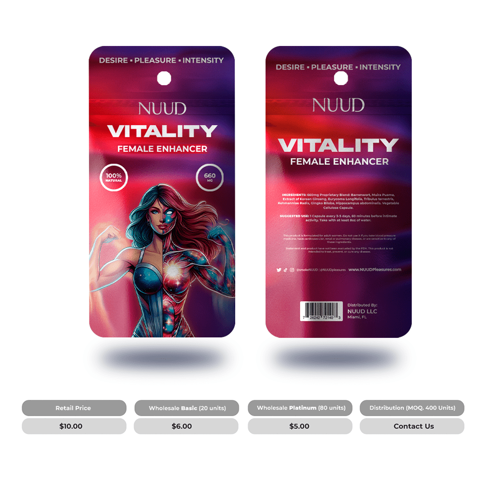 Pouches of Nuud Vitality Female Enhancer Prices by Package